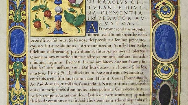 Privilegia et documenta ad monasterium S. Zenonius Maiorii Veronae (Privileges of the Verona Monastery). [16th century].  [Latin].