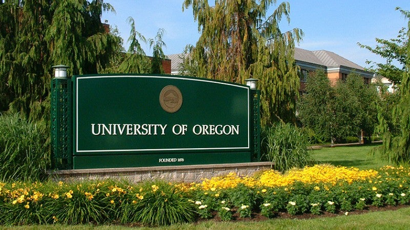 UO entrance sign