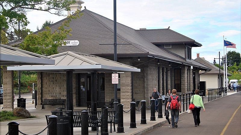 The Amtrak train station in downtown Albany.