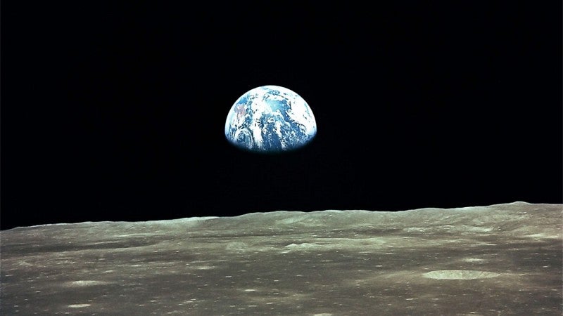 Earthrise from the moon