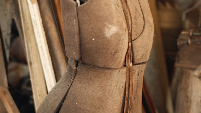 An old dress form