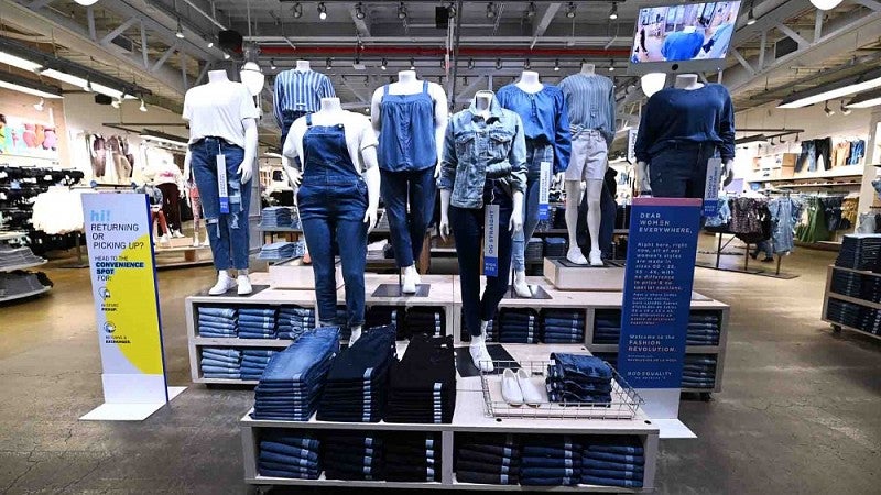 Mannequins showing different size clothes