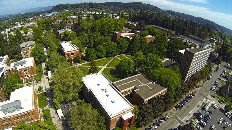 Aerial view of campus