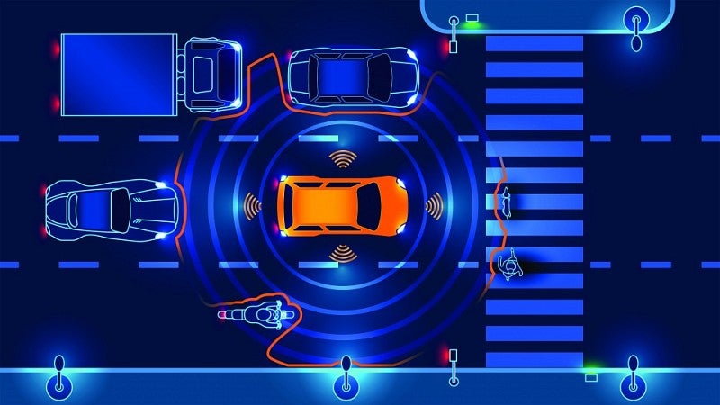 Illustration of self-driving cars