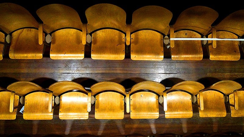 Empty classroom seats