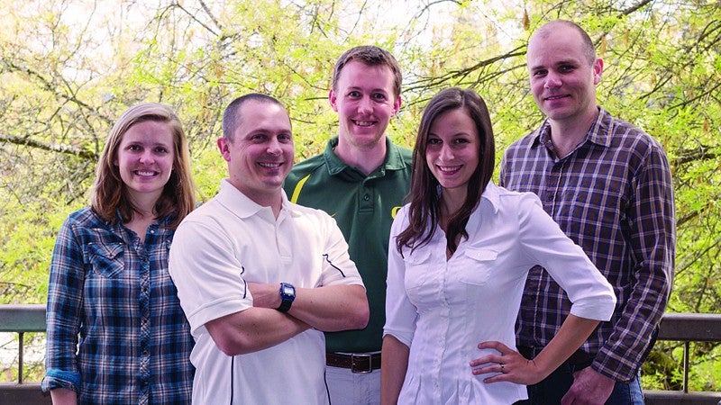 UO landscape architecture students (from left) Alison Lewis, Matt Jorgensen, Wade Hanson, Casey Howard and Krisztian Megyeri.