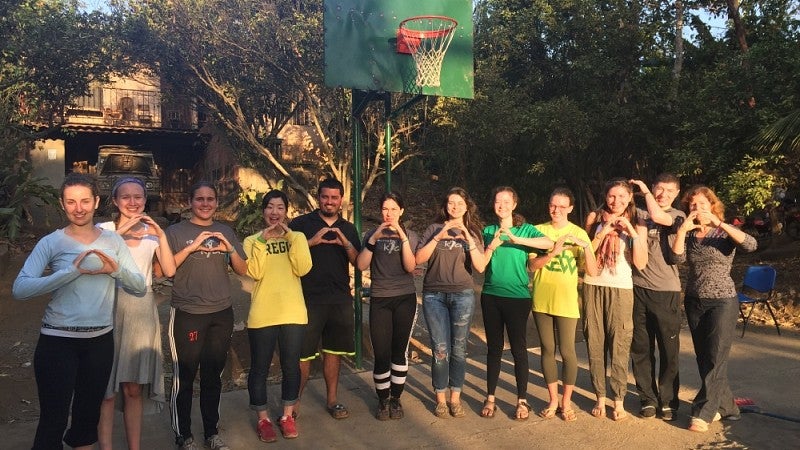 Students throwing the O in Nicaragua