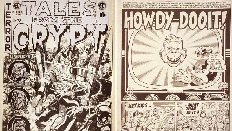 Vintage comic book pages