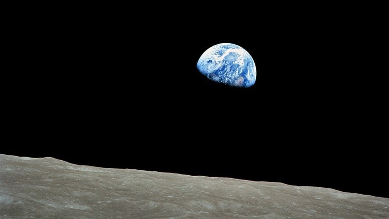 Earthrise from the moon