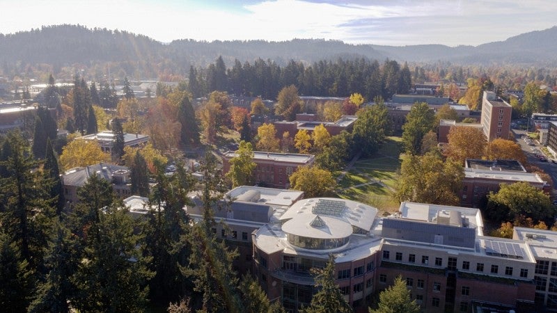 Aerial view of campus