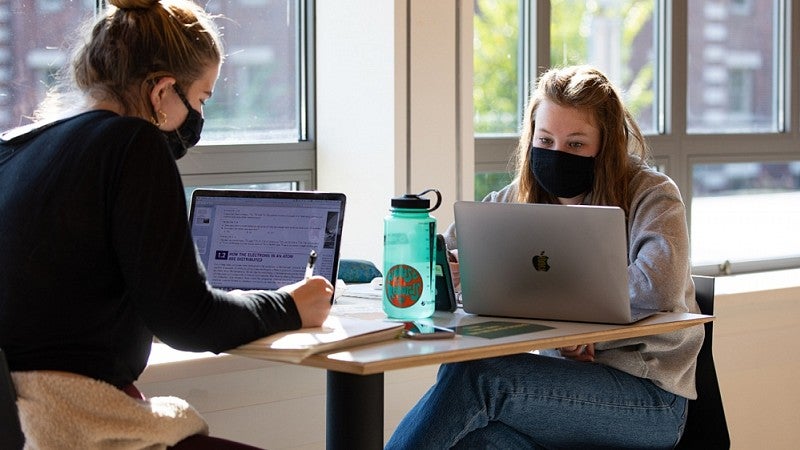 Students wearing masks