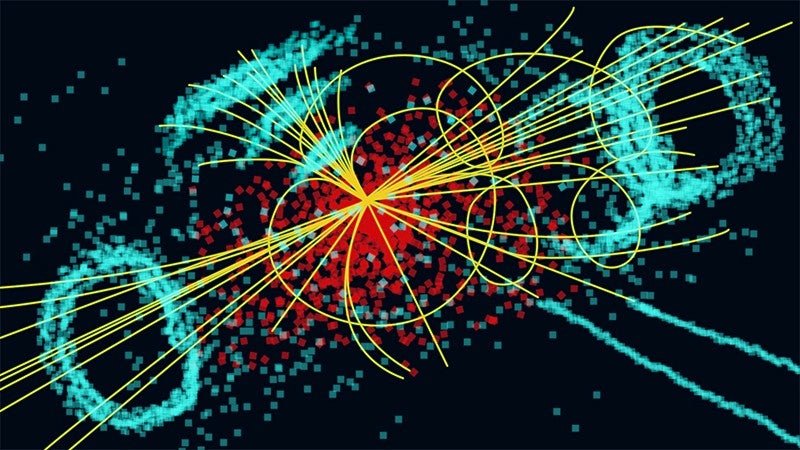 Illustration depicts a simulation of the Higgs boson