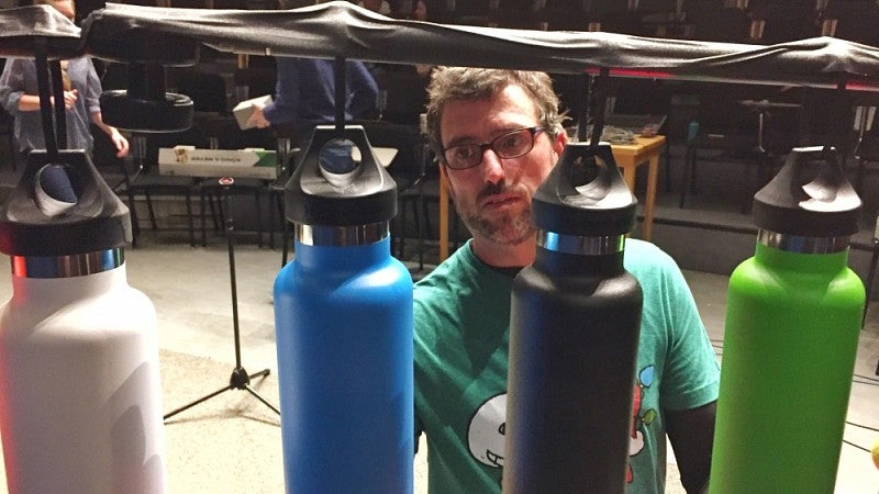 Steve Joslin and his musical Hydro Flasks.