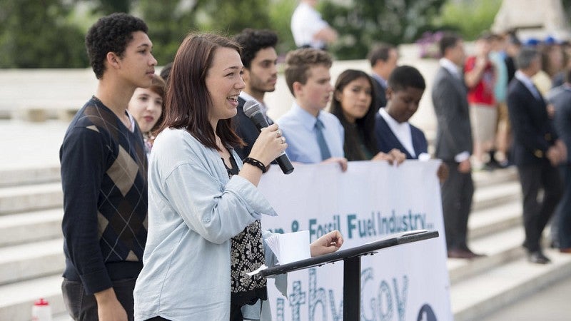 Kelsey Juliana at a climate change rally