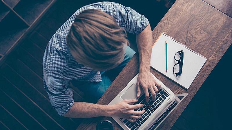 Man using laptop