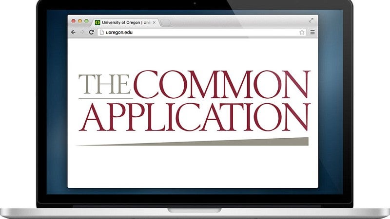 Laptop open to Common App