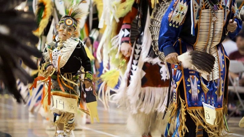 Young dancer in regalia