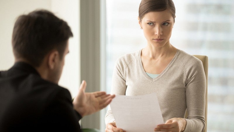 Woman with skeptical look
