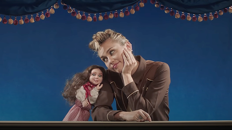 Screenshot of Miley Cyrus video directed by Diane Martel