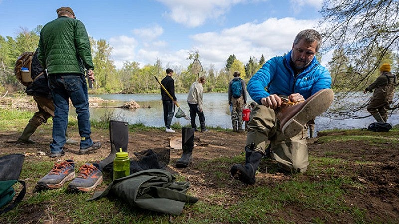 Getting ready to count fish