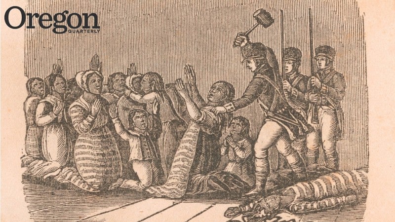 US Army men depicted attacking Natives during the Indian Wars