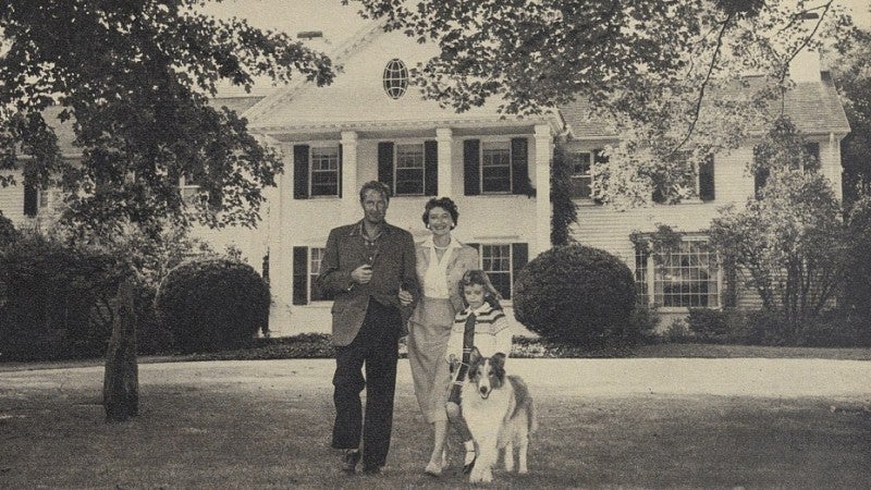 Peg Lynch and family at their home in suburban Connecticut.