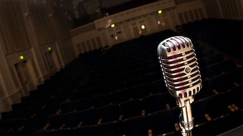 Microphone on a stage