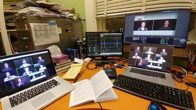 Recording studio scene