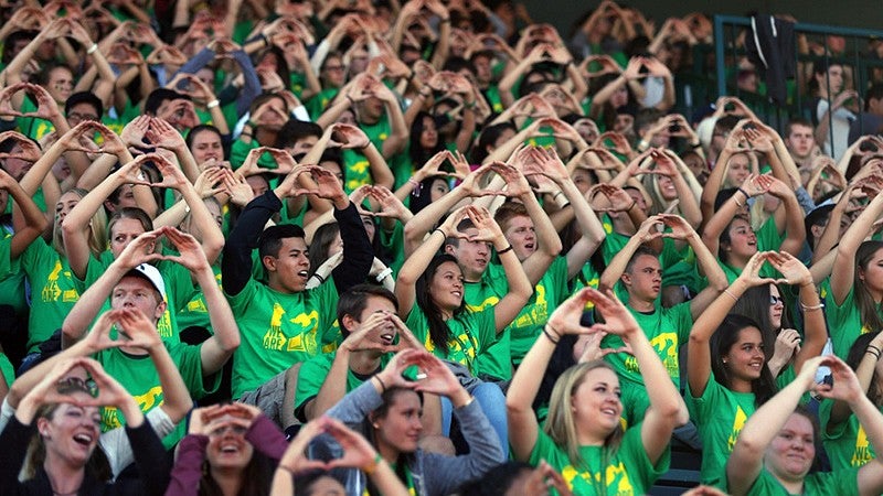 Pep rally for incoming students