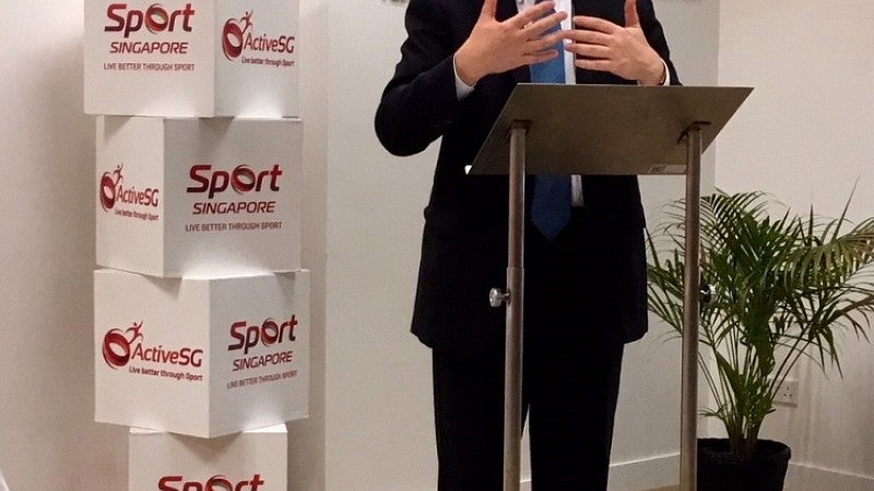 President Schill speaking at Sport Singapore