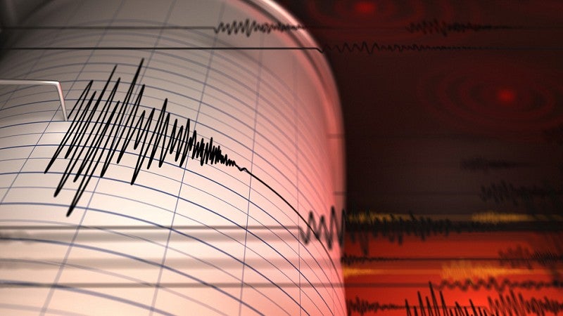 Seismograph registering an earthquake