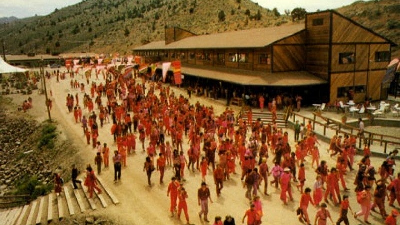 Rajneeshpuram's shopping mall attracted a busy stream of devoted shoppers.