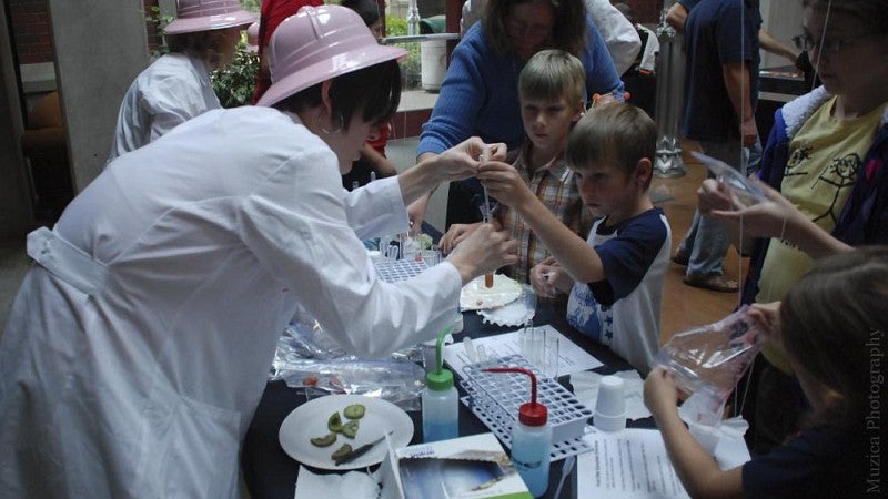 Students at the science fair