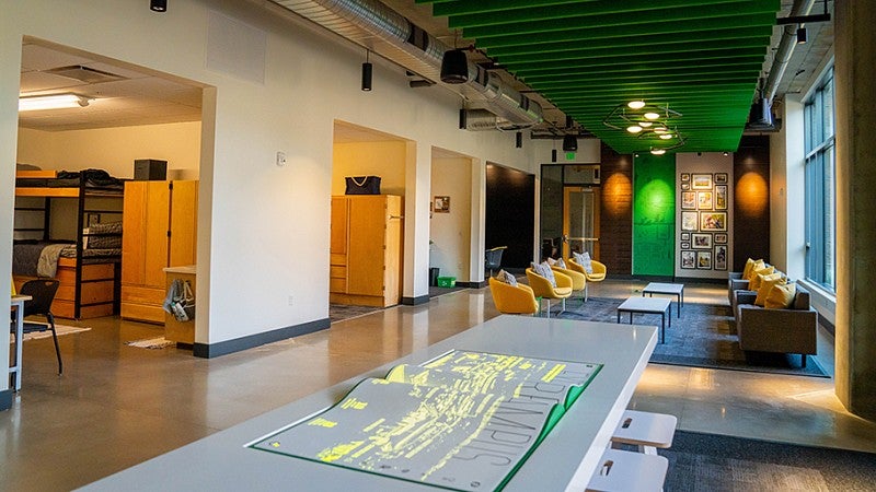 Model residence hall rooms