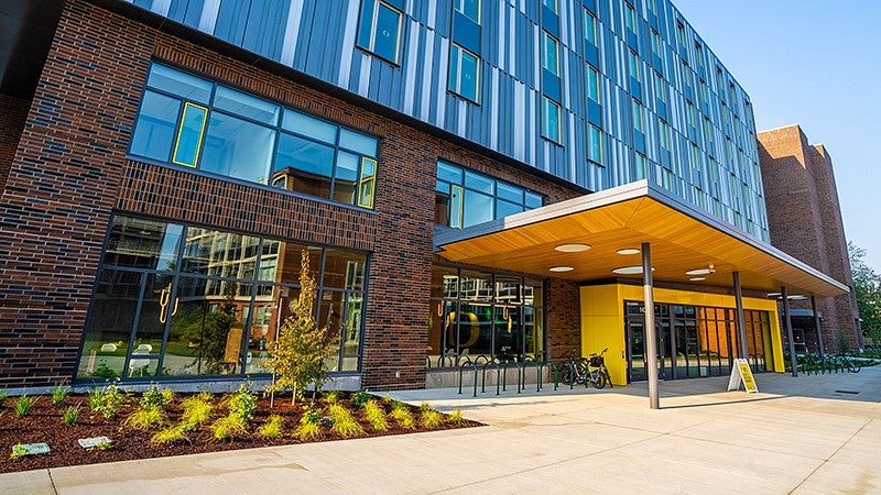 The entrance to the Student Welcome Center