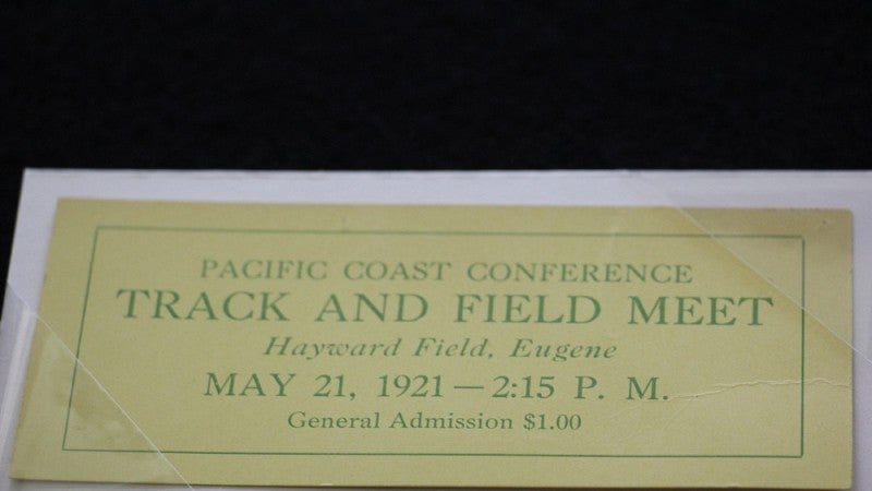 Track meet ticket from 1921