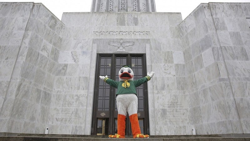 The Duck on the steps of the Capitol