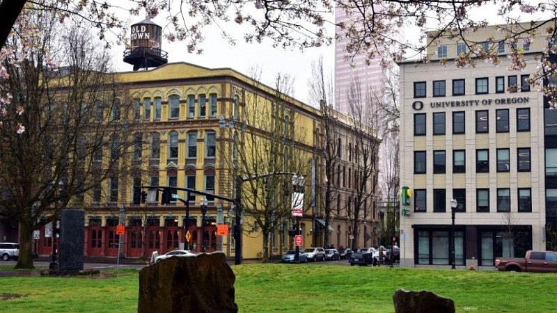 UO Portland's White Stag Block