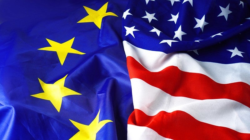 US and EU flags