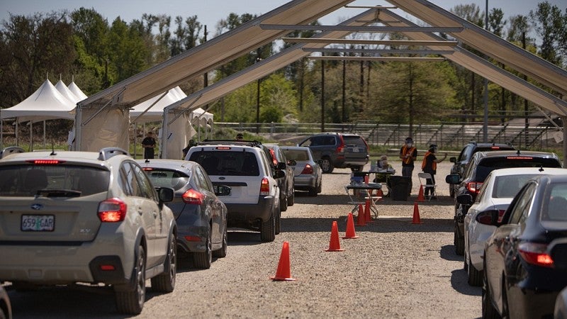 Cars in line