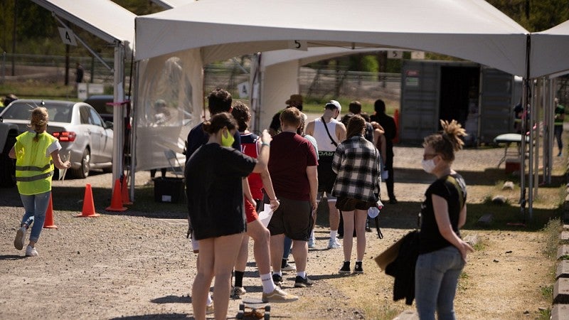 People standing in line
