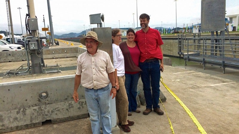 The Weldons with geologists Danielle and Chris Madugo