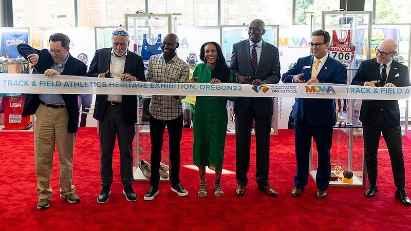 Ribbon-cutting for exhibit