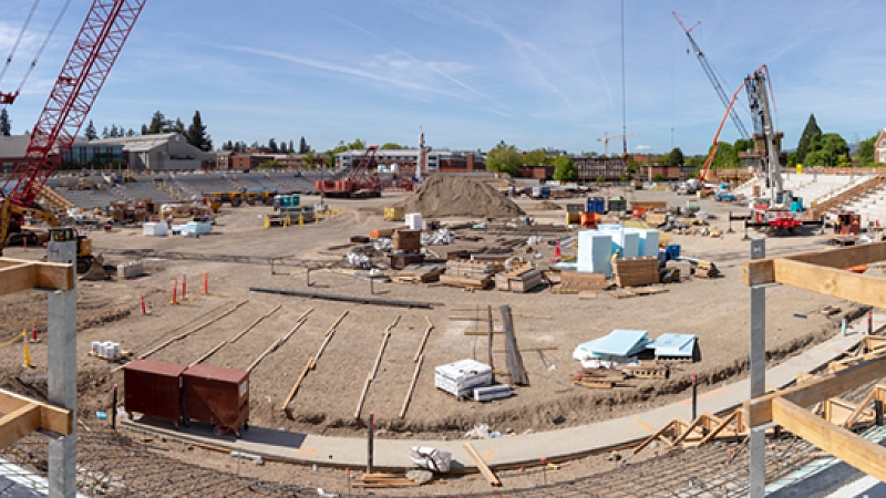 Construction at Hayward Field