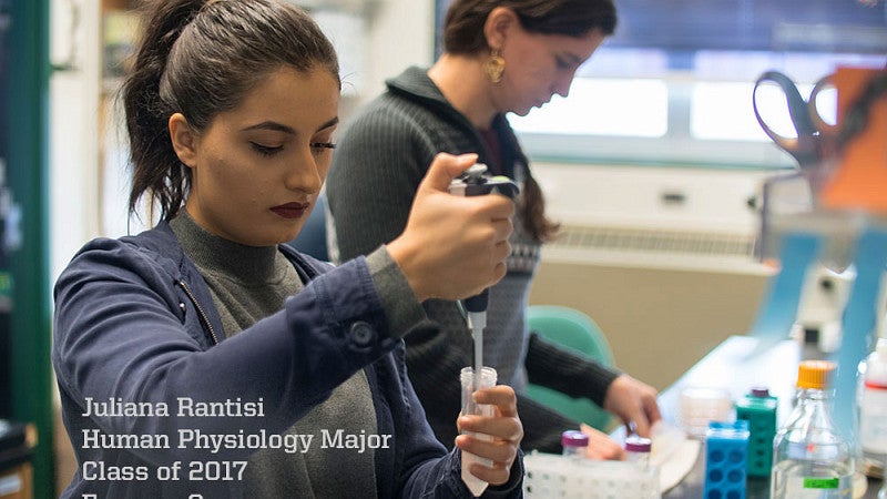 Juliana Rantisi in a lab