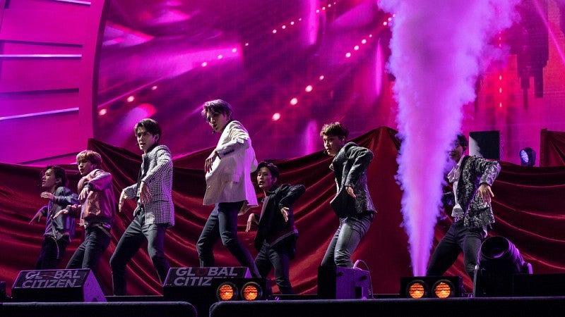 K-Pop band NCT 127 performing