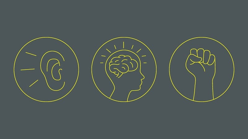 Listen. Learn. Act. logo