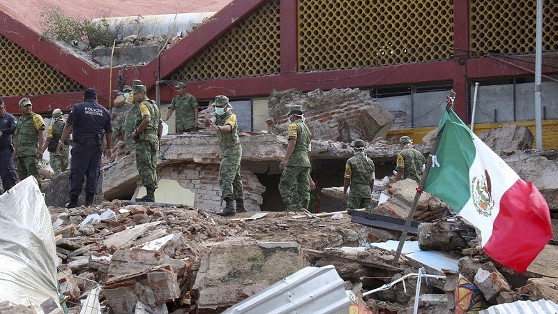 Scene from the 1985 Mexico City earthquake