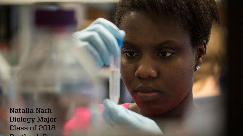 Natalia Narh in a lab