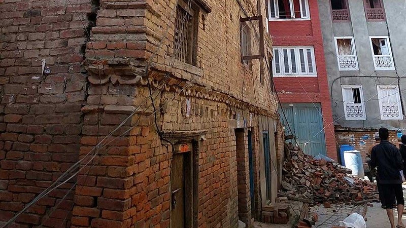 Earthquake damage in Nepal